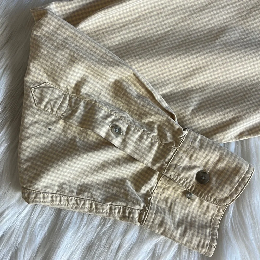 eddie bauer • small checks button down shirt with chest pocket